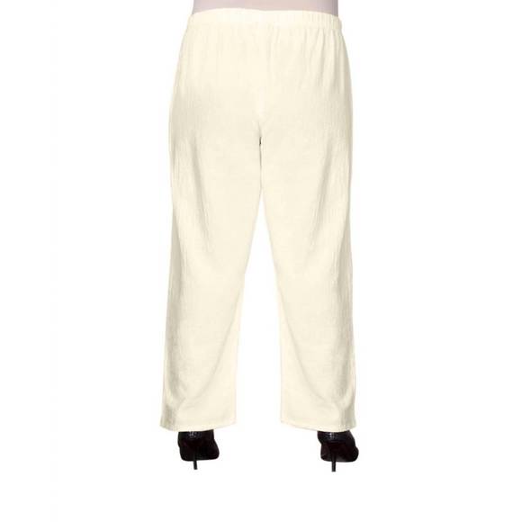 NEW ON THE PLUS SIDE wide leg crinkle cotton pants - plus in arctic white - Picture 2 of 2